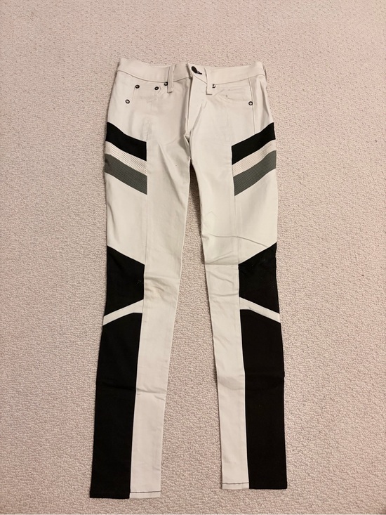 rag & bone Denim - Rag & Bone The Split Colorblock Skinny Jeans Size 25 Black White Made USA